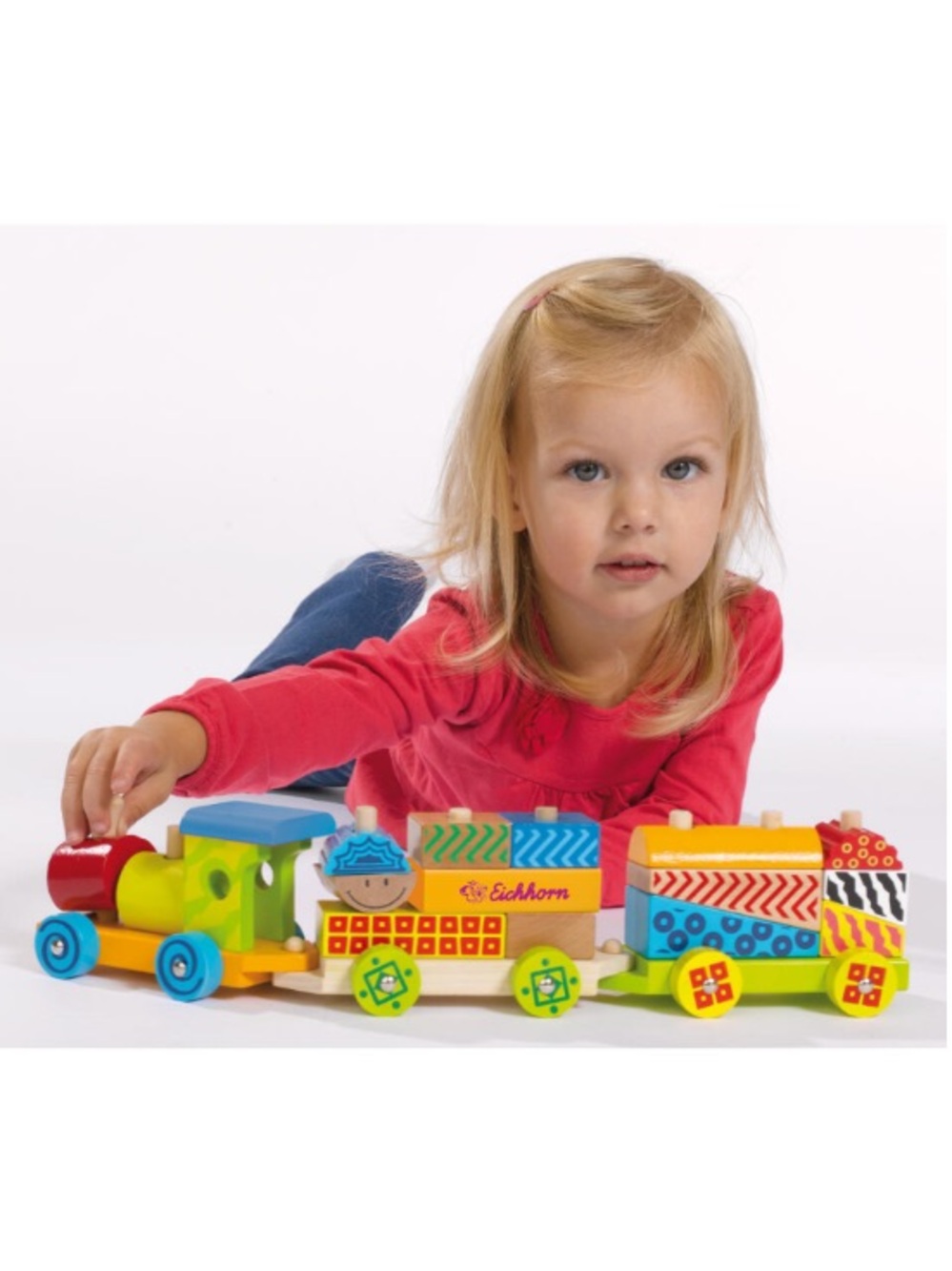 Eichhorn Stacking Wooden Pull-Along Train Toy Building